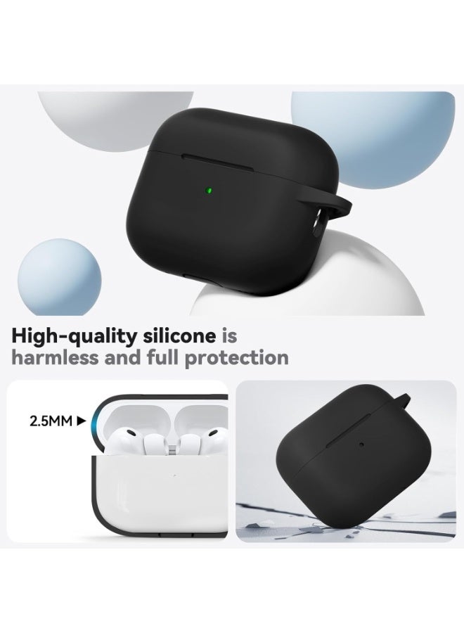 AirPods Pro 3 Case (2025), Soft Silicone Protective Case Cover Compatible with Apple AirPods Pro 3rd Generation (USB-C Cable) for Women Men with Cleaning Kit and Keychain - Image 5